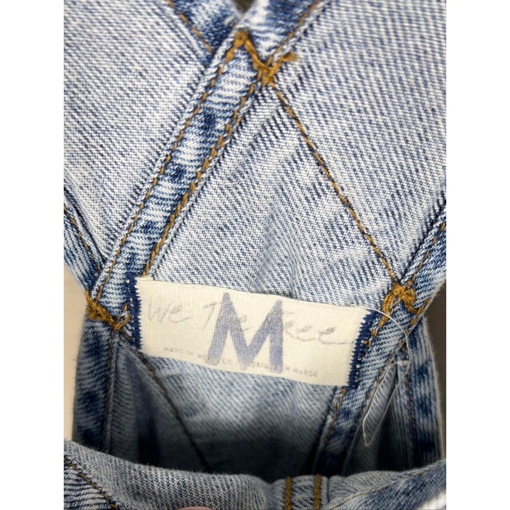 We The Free People Women Denim Overalls Size M Blue Regular Pre-owned Excellent - Picture 2 of 4